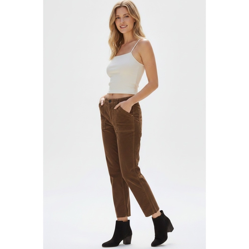 NILI LOTAN‎ Jenna Brown Corduroy Utility Pant Patch Pocket USA Made 8 NWOT $375